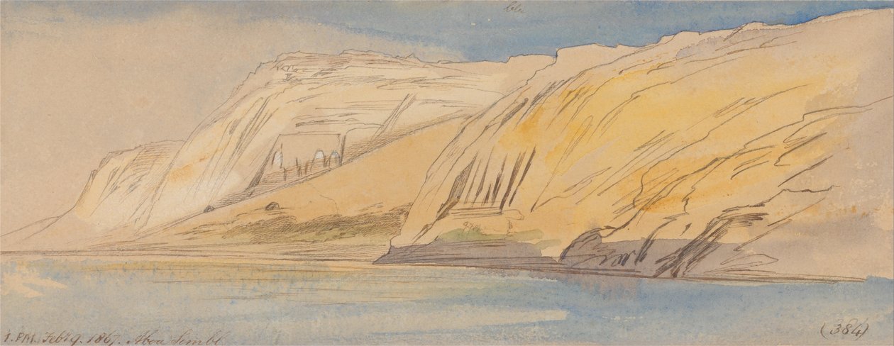 Abu Simbel, 13:00, 9 de febrero de 1867 (384) de Edward Lear