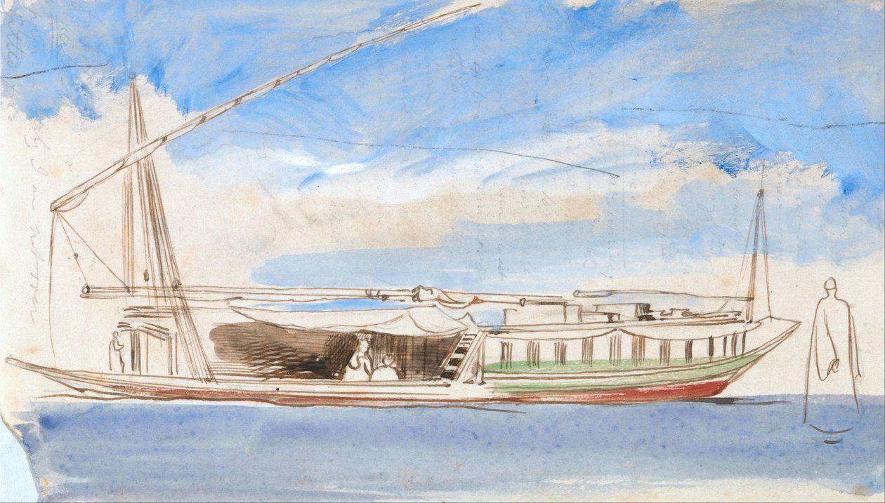 Barco en el Nilo de Edward Lear