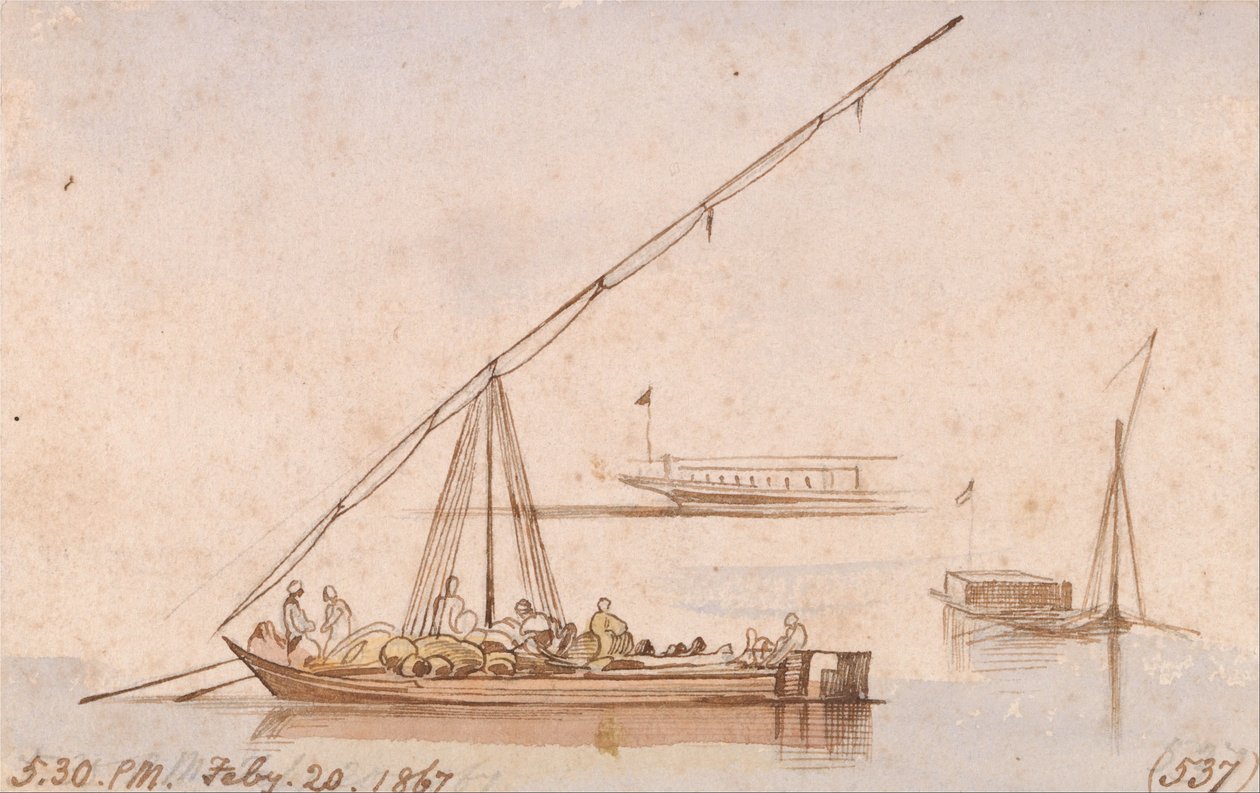Barcos en el Nilo de Edward Lear