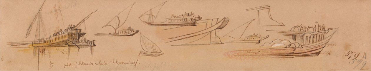 Barcos en el Nilo de Edward Lear