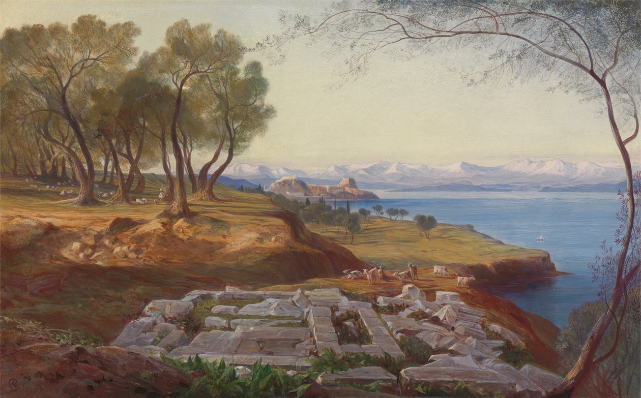 Corfú desde Ascensión, ca. 1860 de Edward Lear