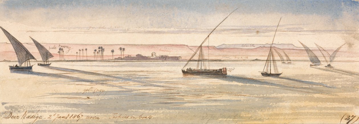 Deir Kadige, mediodía, 2 de enero de 1867 (27) de Edward Lear