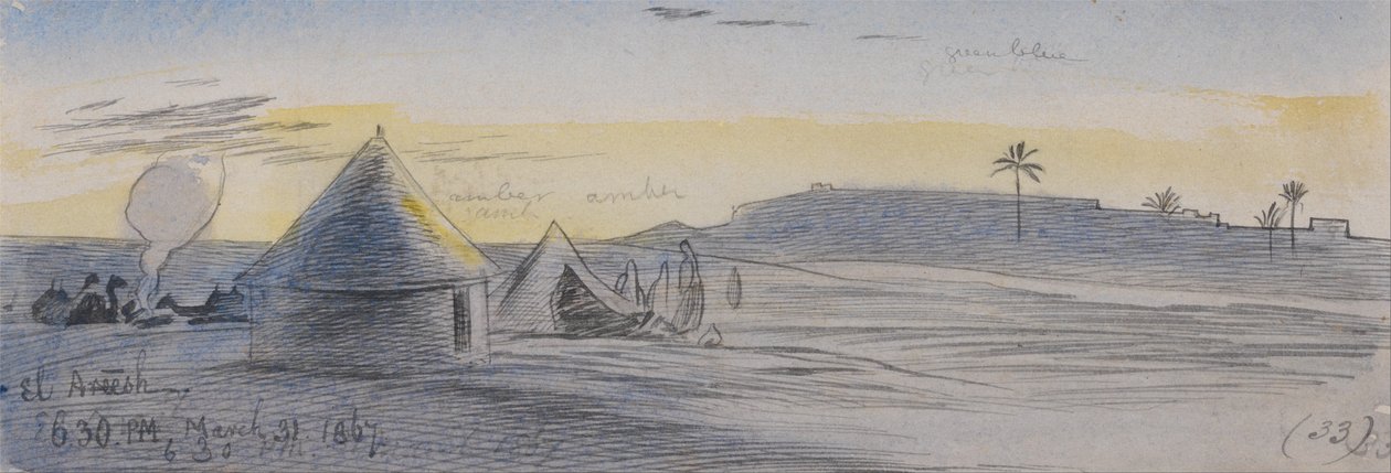 El Areesh, 18h30, 31 de marzo de 1867 (33) de Edward Lear