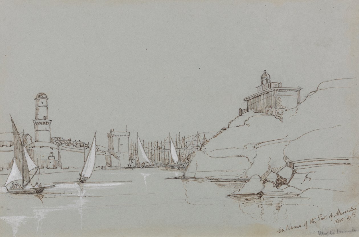 Entrada al puerto de Marsella de Edward Lear