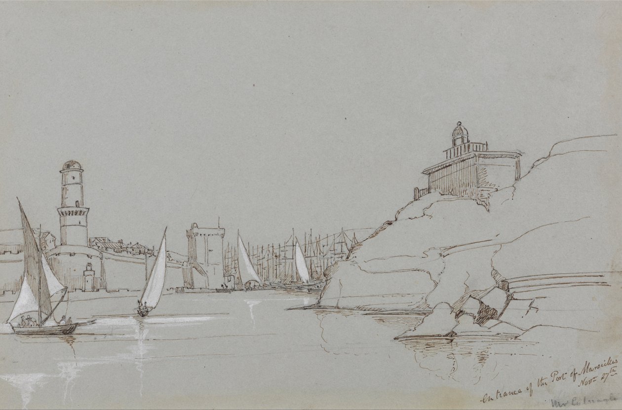 Entrada al puerto de Marsella de Edward Lear