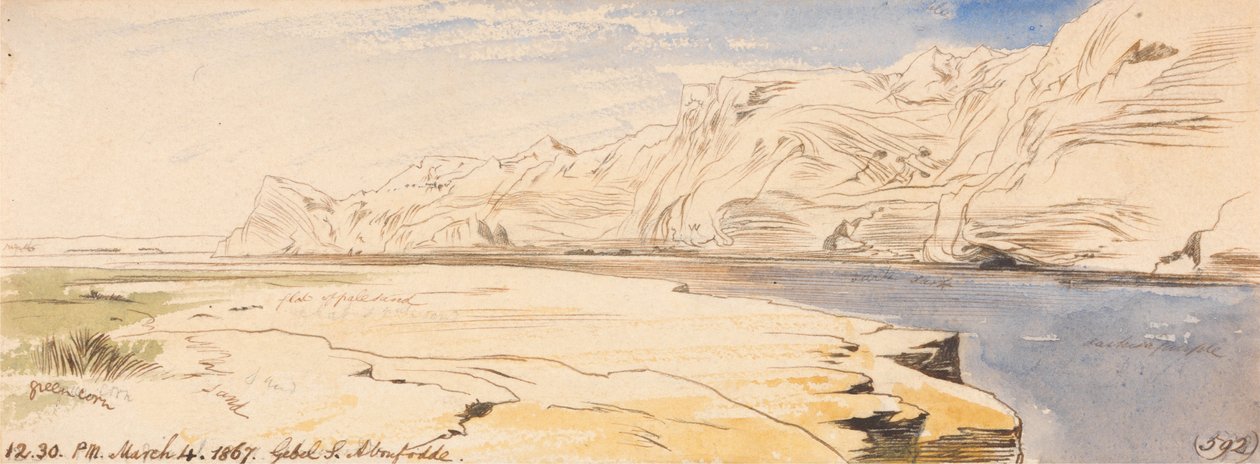 Gebel Sheikh Abu Fodde, 12:30 pm, 4 de marzo de 1867 (592) de Edward Lear
