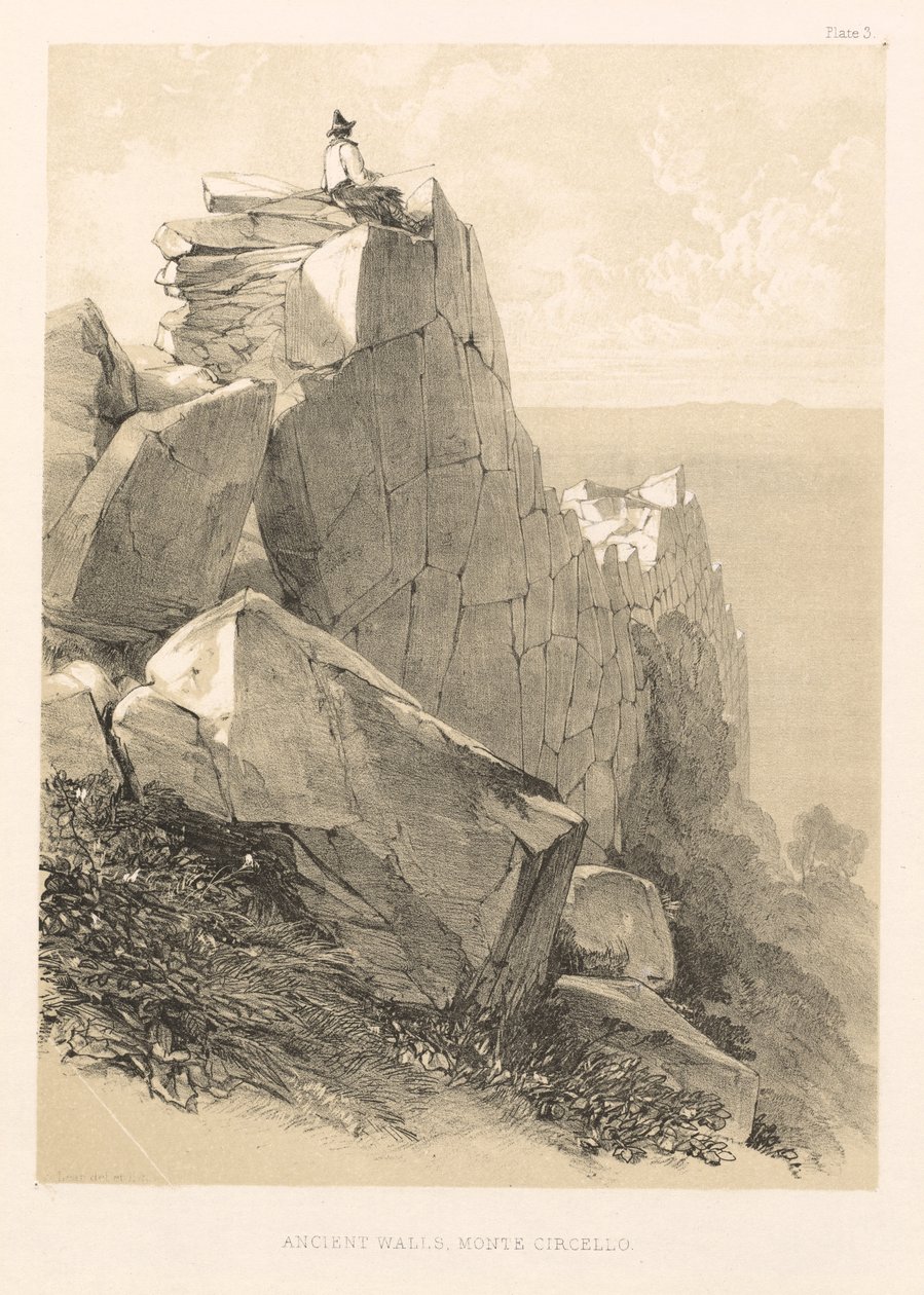 Excursión ilustrada en Italia (vol. II): Murallas antiguas, Monte Circello de Edward Lear