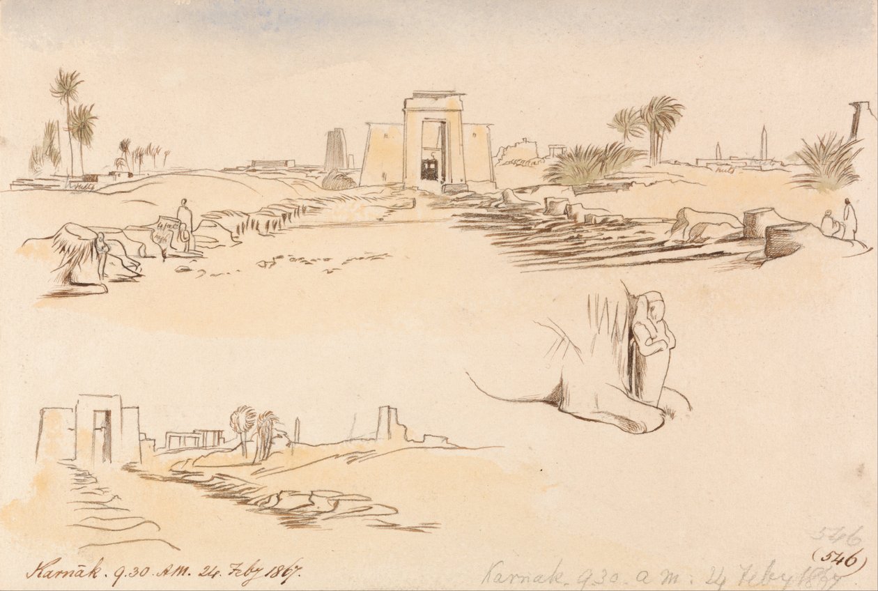 Karnak, 9:30 am, 24 de febrero de 1867 (546) de Edward Lear