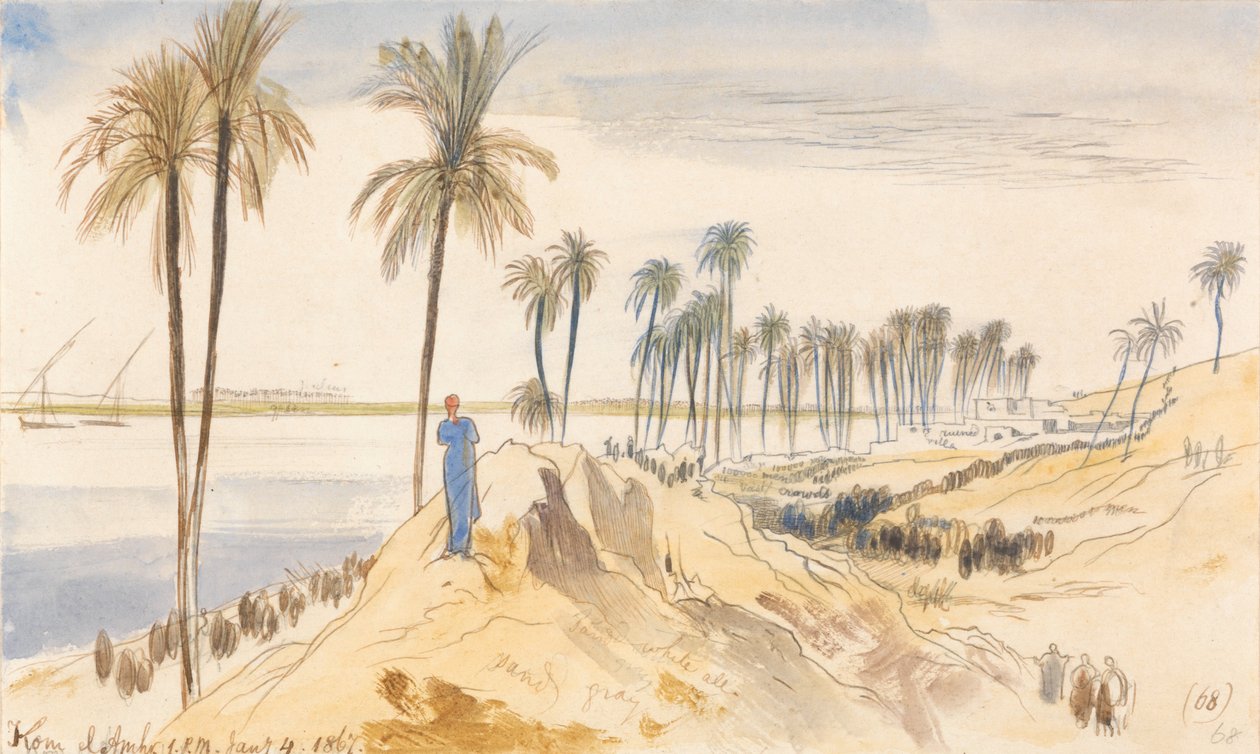 Kom el Amhr, 13:00 horas, 4 de enero de 1867 (68) de Edward Lear