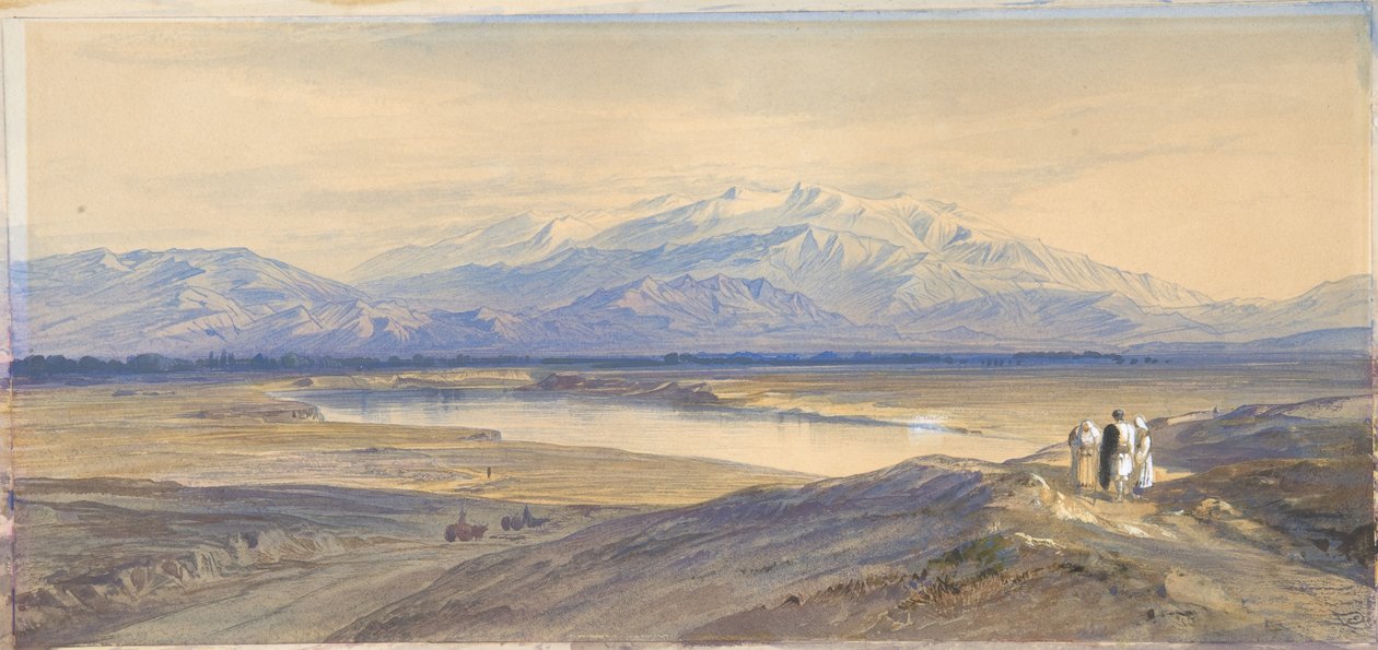 El Monte Olimpo visto desde Larisa, Tesalia, Grecia de Edward Lear