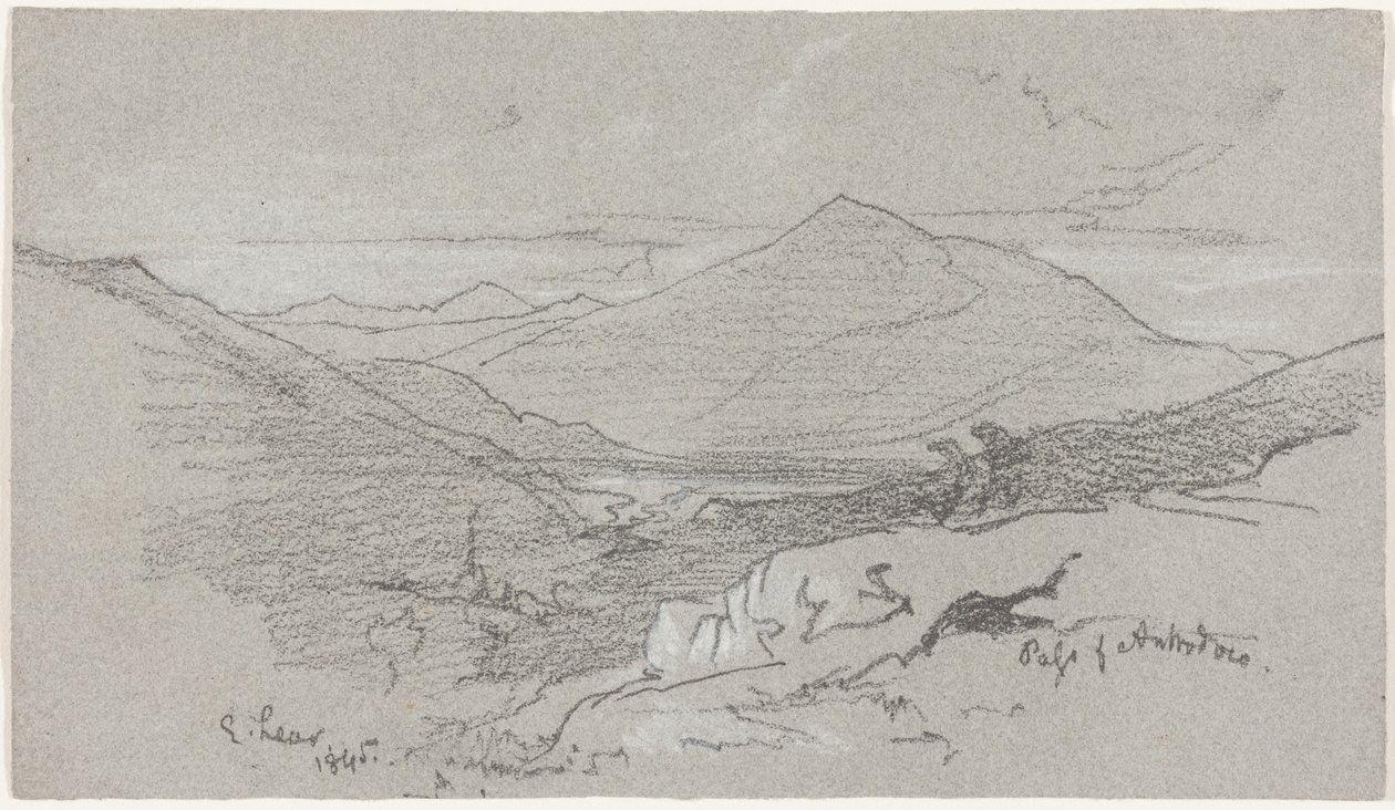 Vista de las montañas desde Antrodoco de Edward Lear