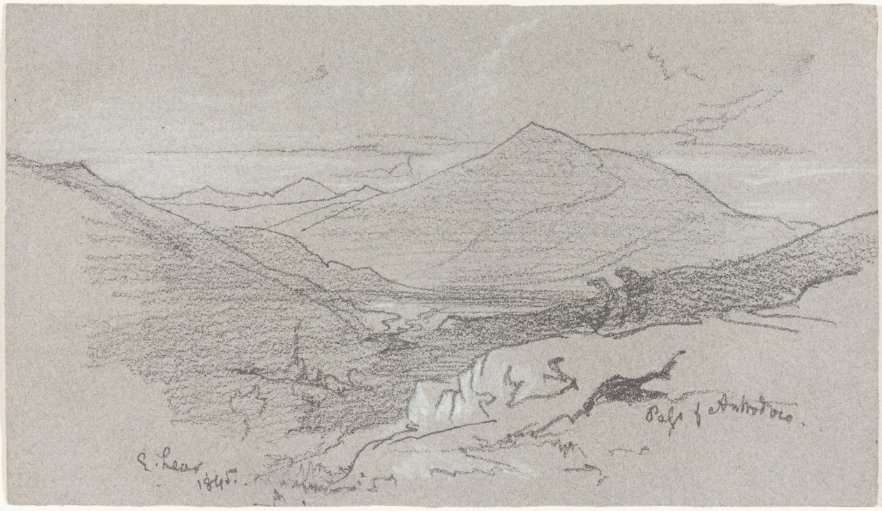 Vista montañosa desde Antrodoco de Edward Lear