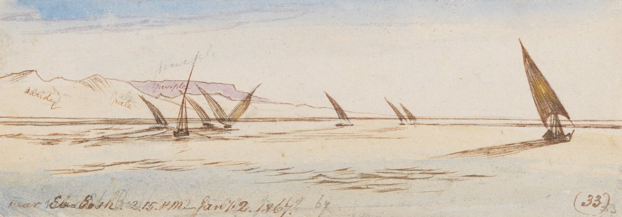 Cerca de Eb-Bosh; 14:15 h, 2 de enero de 1867 (33) de Edward Lear
