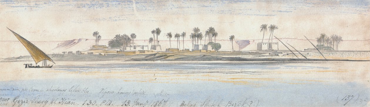 Cerca de Gezir Sherg el Hian de Edward Lear