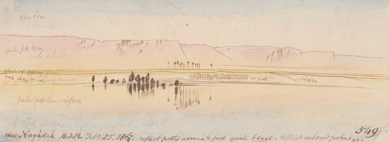 Cerca de Negadeh; 8:00 A.M., 25 feb. 1867 (549) de Edward Lear
