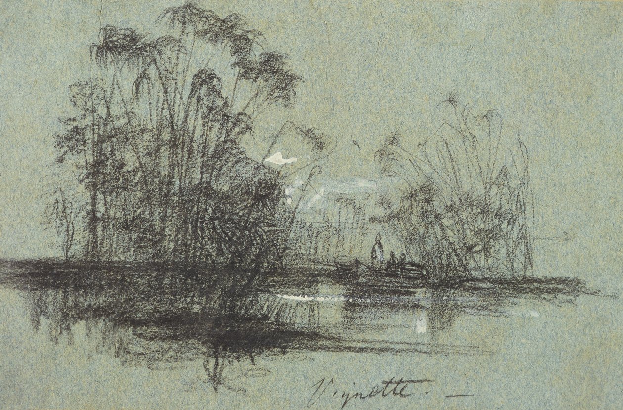 Papiro en el Anapus, de Vistas de Sicilia de Edward Lear