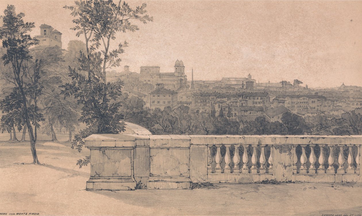 Roma desde el Monte Pincio de Edward Lear