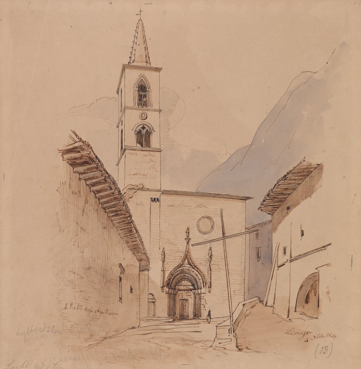 San Pedro de los Agostinianos. Leonessa. de Edward Lear