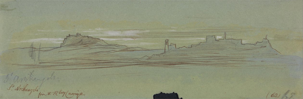 San Arcángel, desde el vagón de ferrocarril de Edward Lear