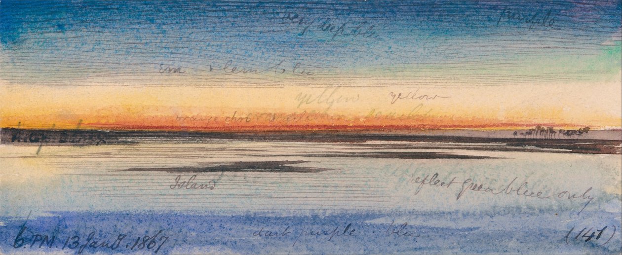 Puesta de sol en el Nilo de Edward Lear