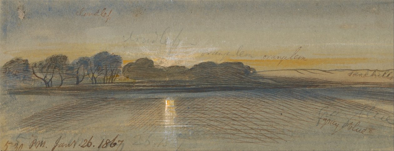 Puesta de sol en el Nilo de Edward Lear
