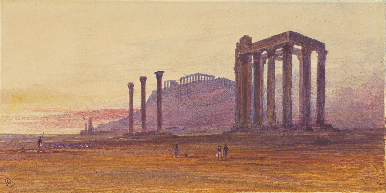 El Templo de Zeus Olímpico, Grecia de Edward Lear