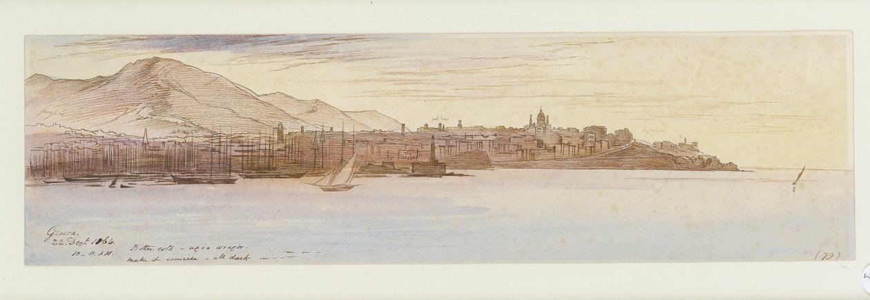 Vista de Génova, 1864 de Edward Lear