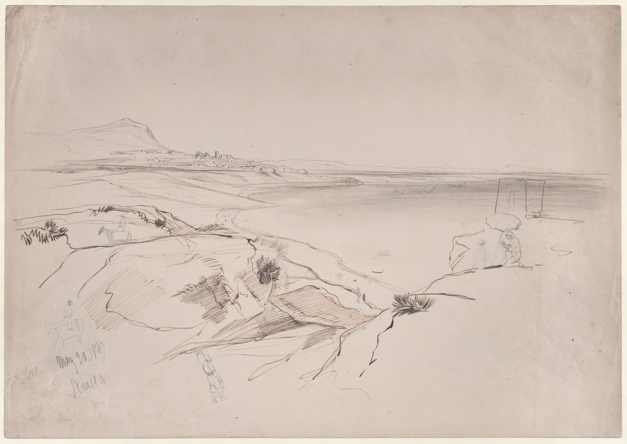 Vista de Sciacca, Sicilia de Edward Lear