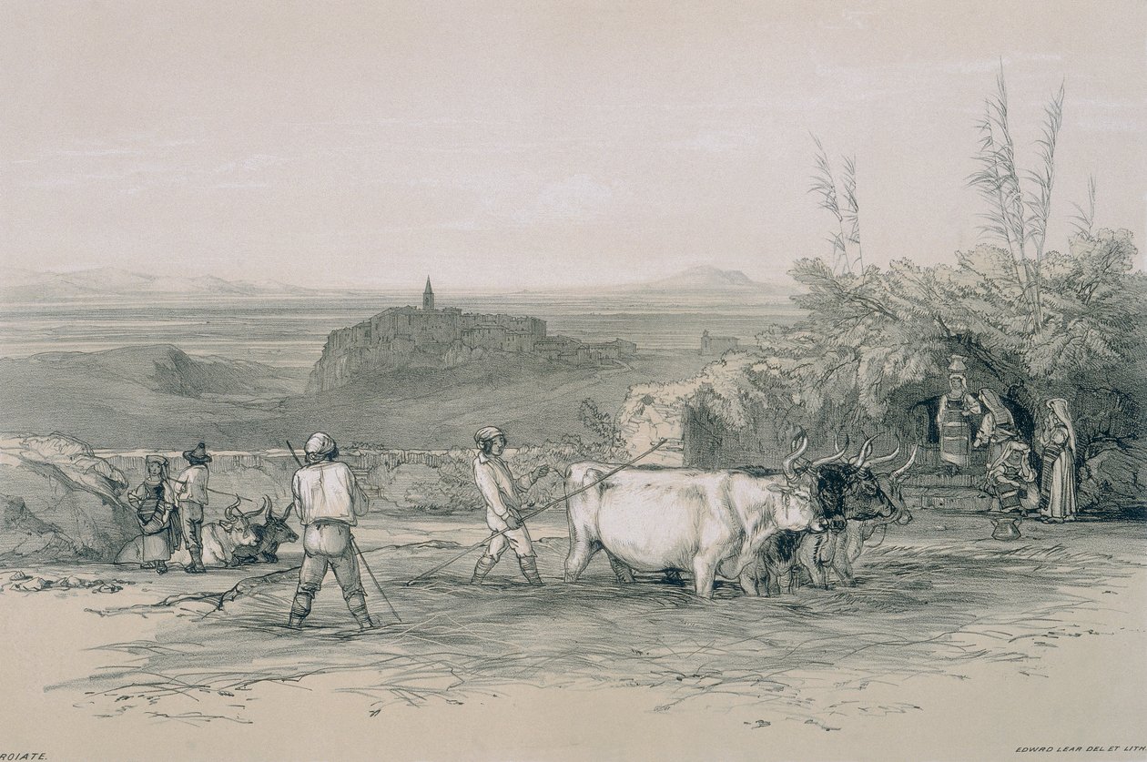 Vistas de Roma y sus Alrededores: Roiate, un Pueblo Cerca de Subiaco de Edward Lear