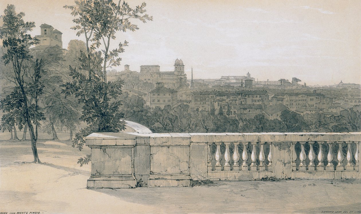 Vistas de Roma y sus Alrededores: Roma desde Monte Pincio de Edward Lear