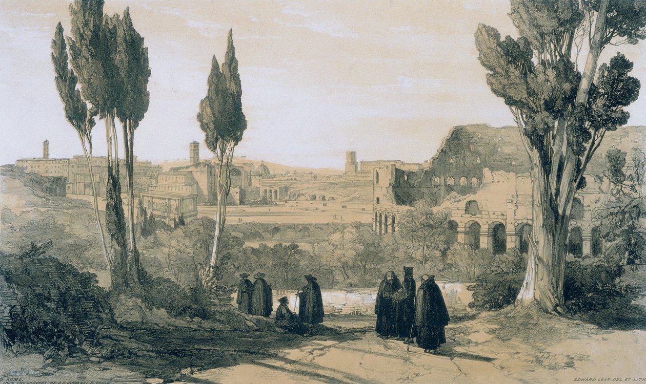 Vistas de Roma y sus Alrededores: Roma desde el Convento de Ss. Giovanni e Paolo de Edward Lear