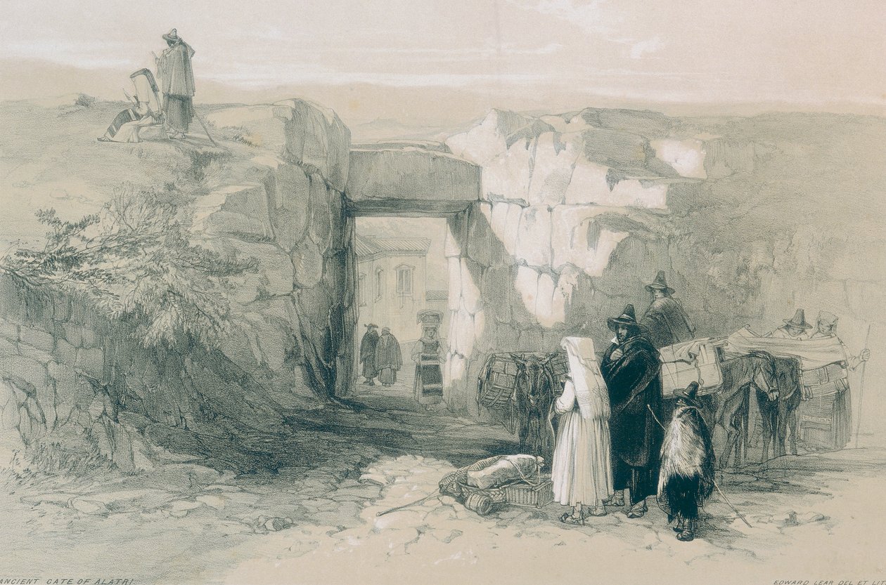 Vistas de Roma y sus Alrededores: La Antigua Puerta Ciclópea de Alatri de Edward Lear
