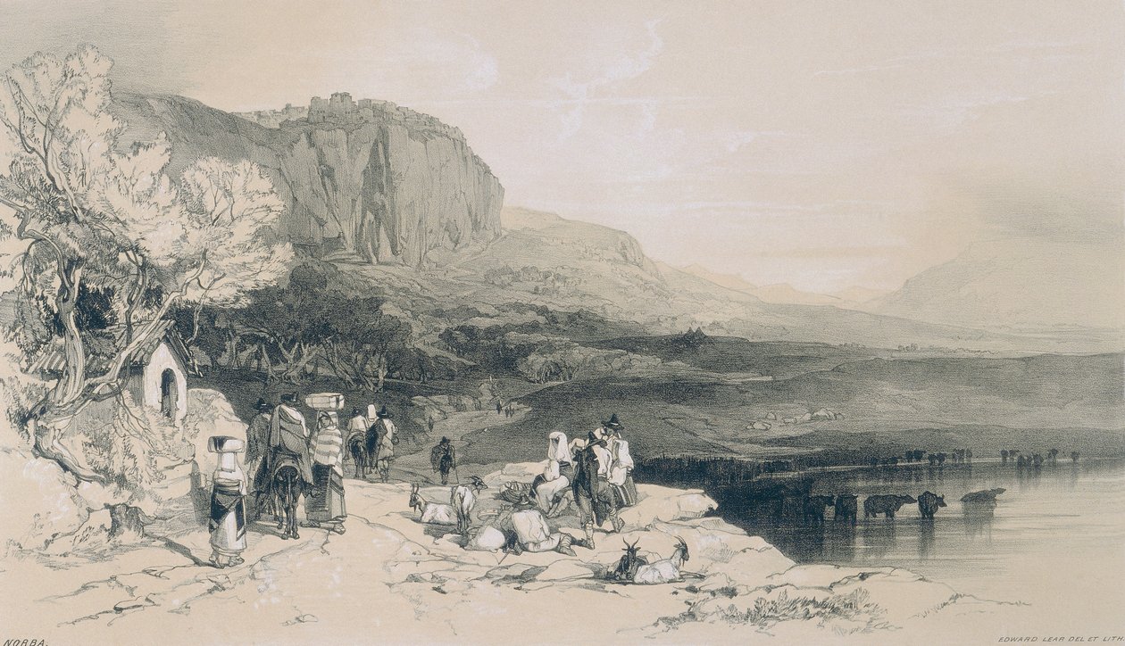 Vistas de Roma y sus Alrededores: Vista de Norba de Edward Lear
