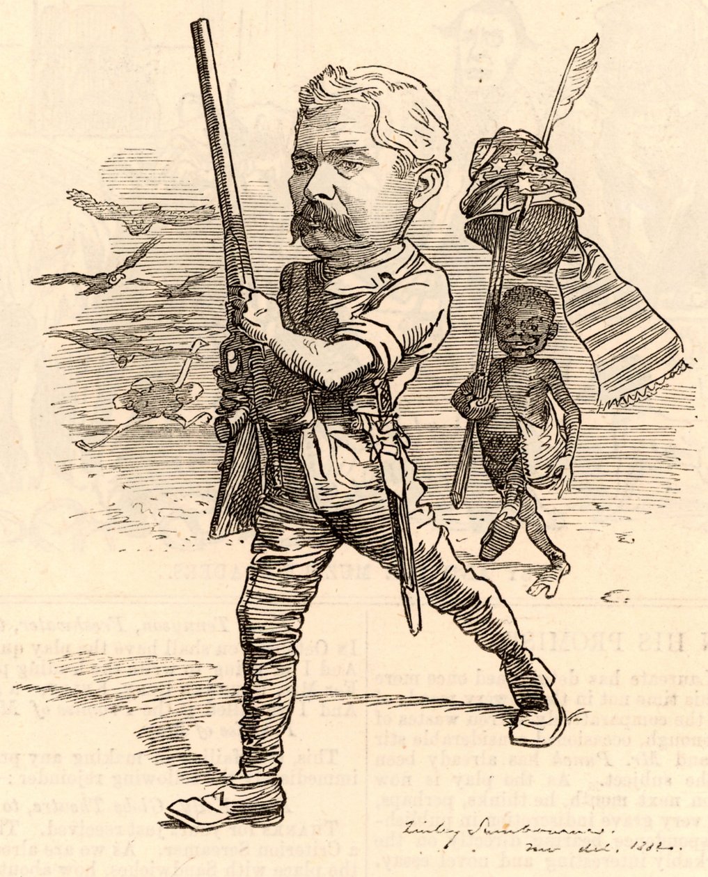 Ilustración con Henry Morton Stanley de Edward Linley Sambourne