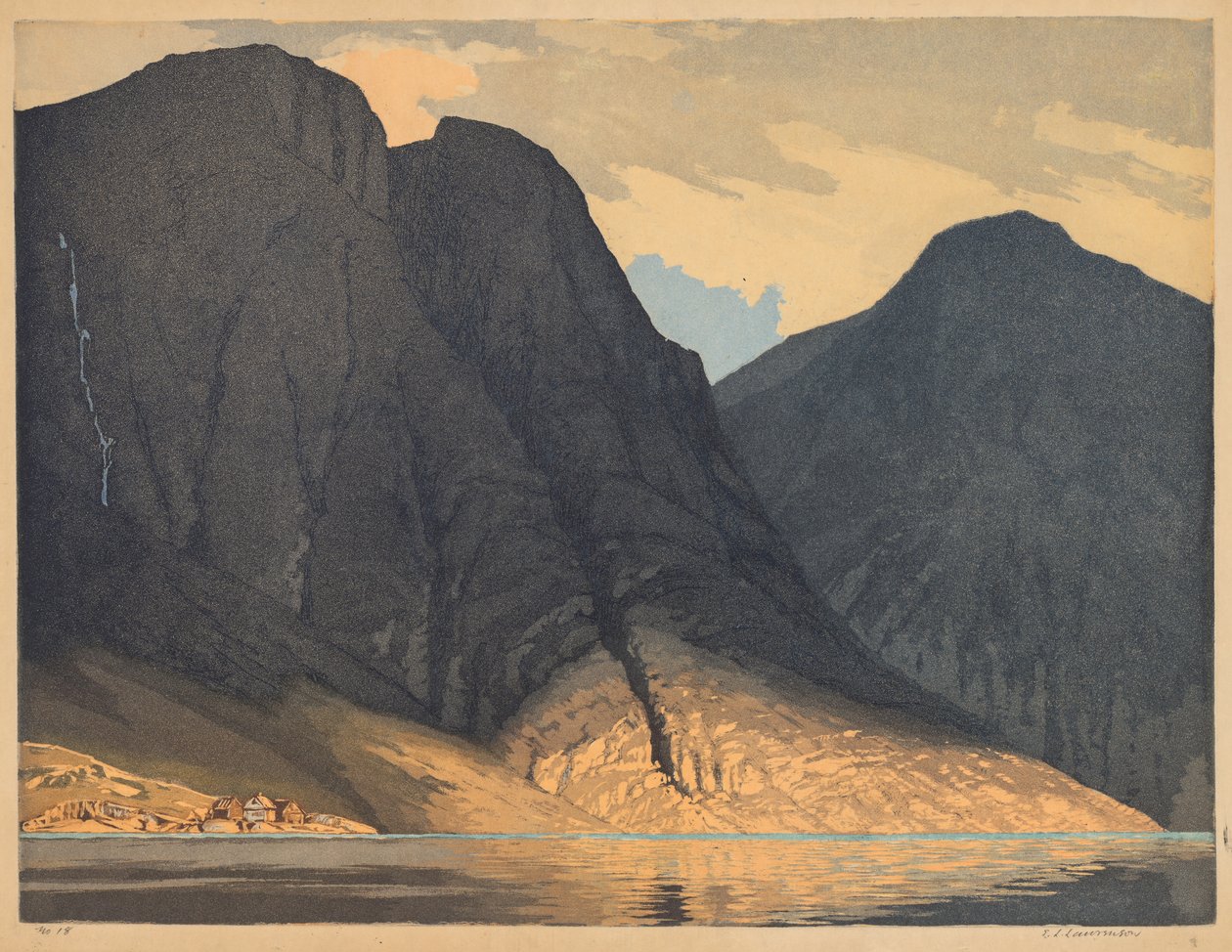 [Vista de la montaña con agua] de Edward Louis Laurenson