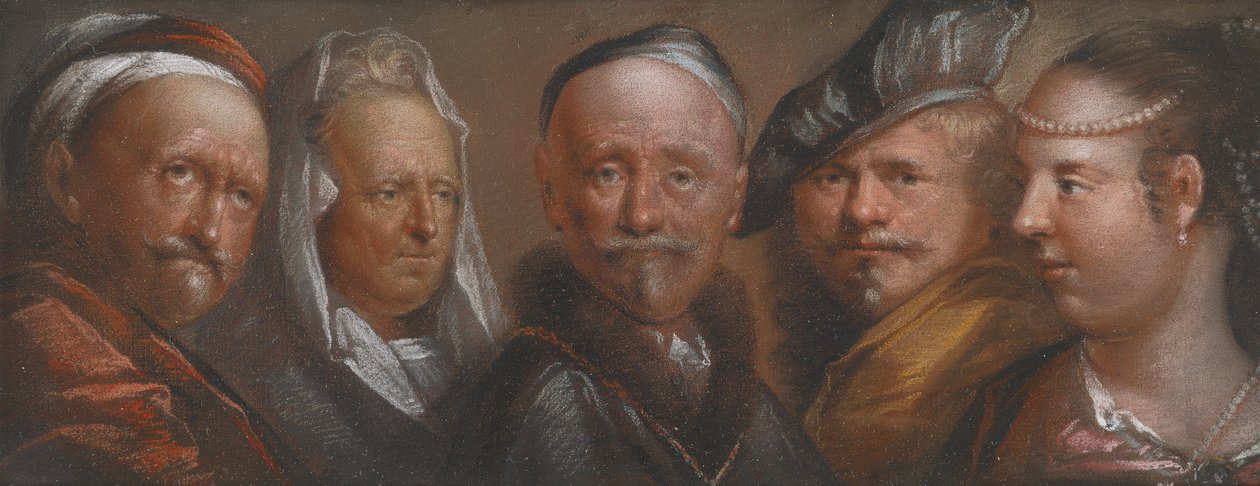 Estudios de cinco cabezas según Rembrandt de Edward Luttrell