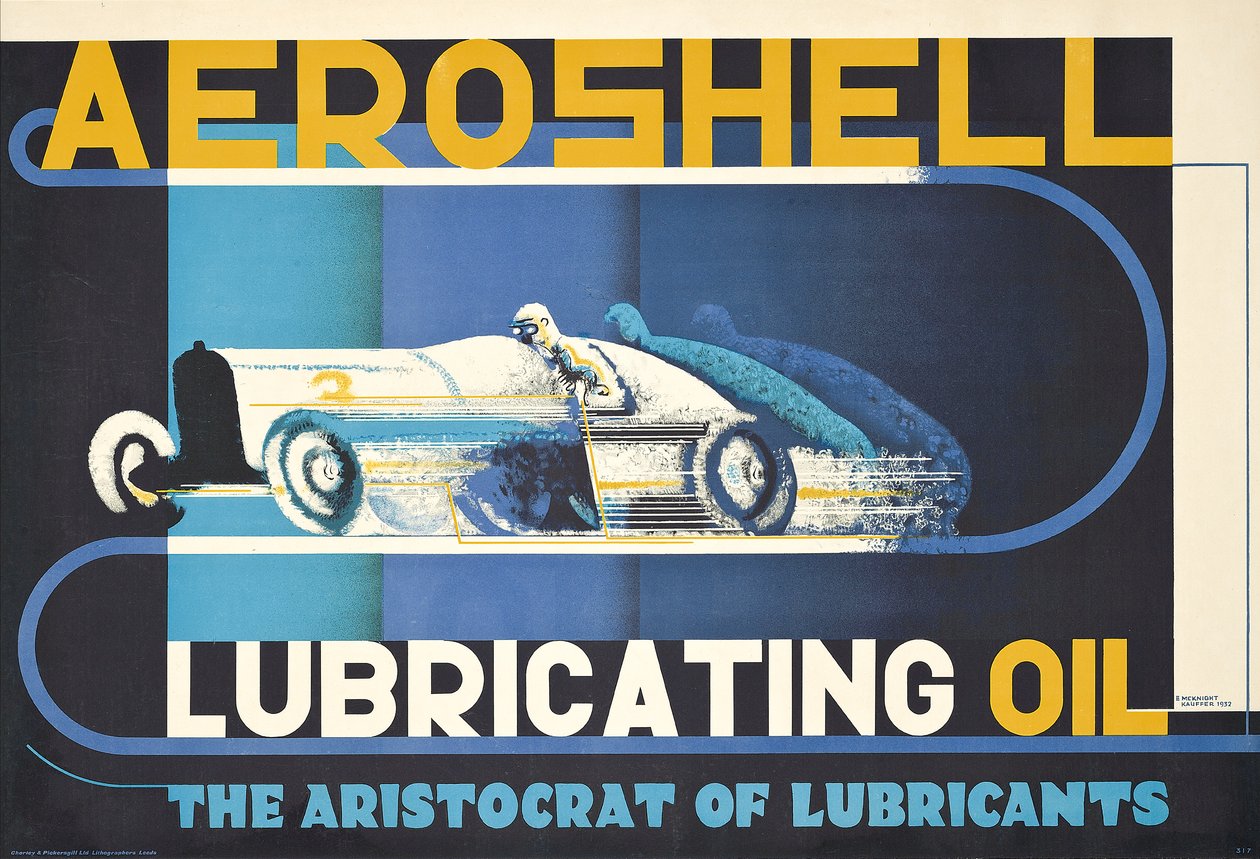 Cartel publicitario del aceite lubricante Aeroshell de Edward McKnight Kauffer