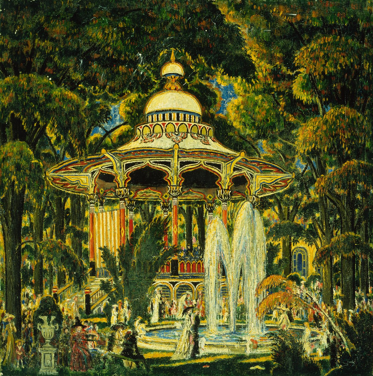 Gazebo en Central Park (óleo sobre lienzo) de Edward Middleton Manigault