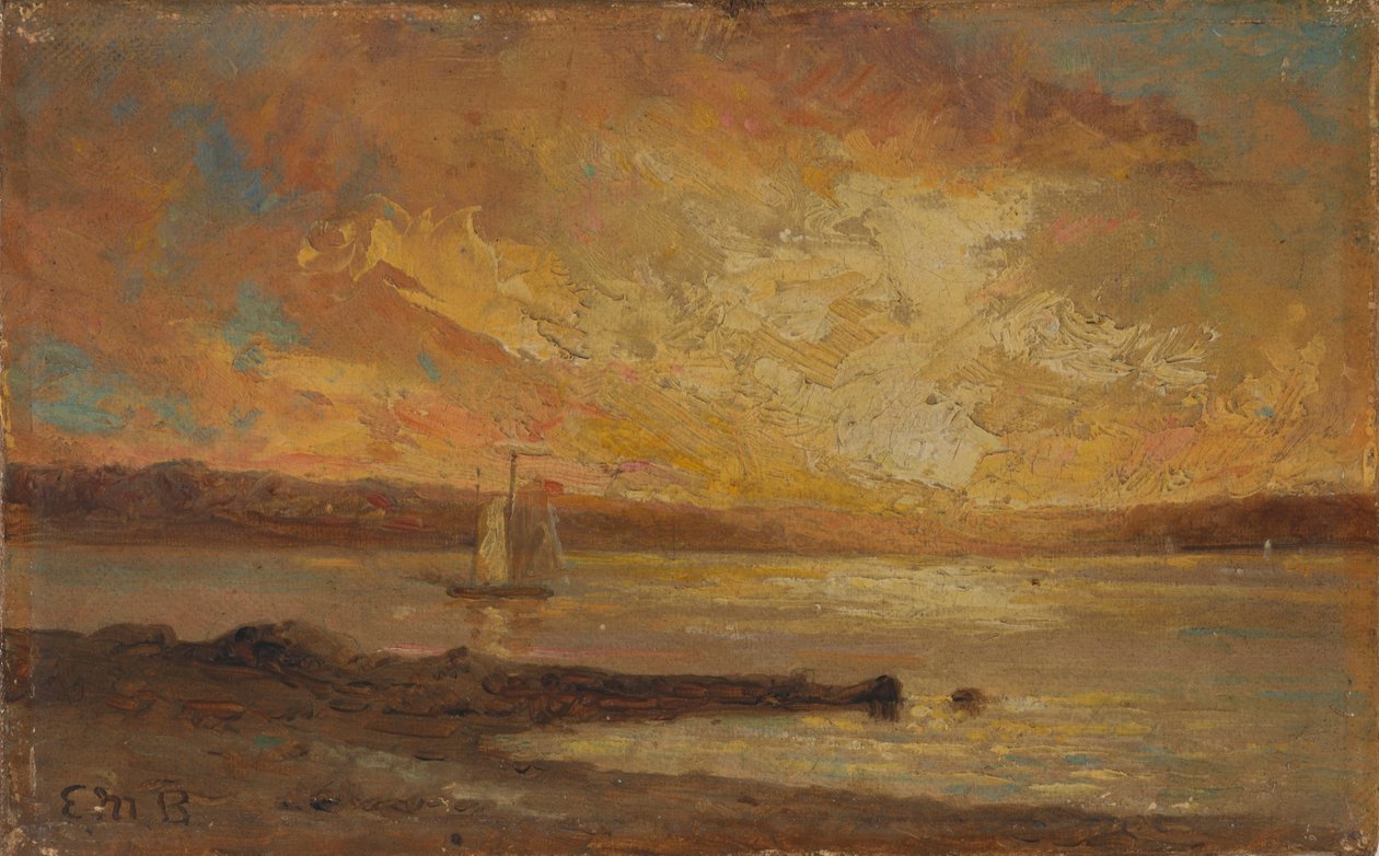 Barco en el mar de Edward Mitchell Bannister