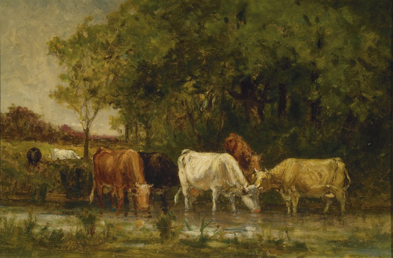 Vacas en el paisaje de Edward Mitchell Bannister