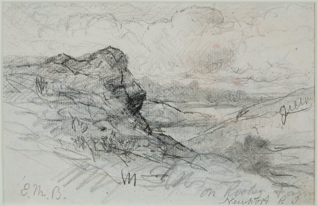Newport, Rhode Island (#13B) c. 1880s (grafito sobre papel) de Edward Mitchell Bannister