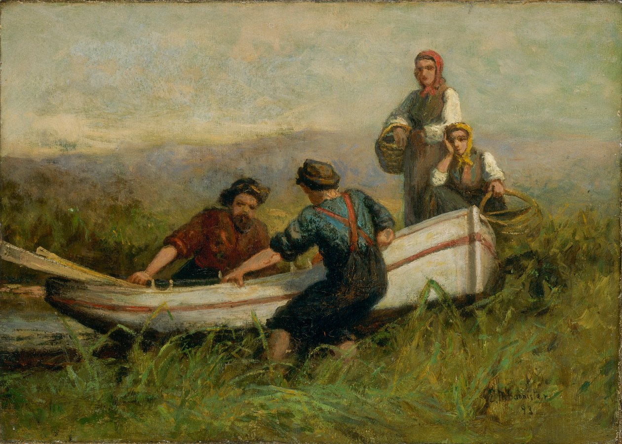 Gente cerca del barco de Edward Mitchell Bannister