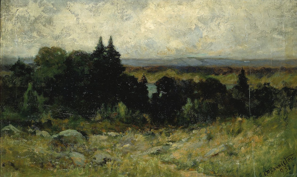 Sin título (paisaje, campos con rocas y árboles) de Edward Mitchell Bannister