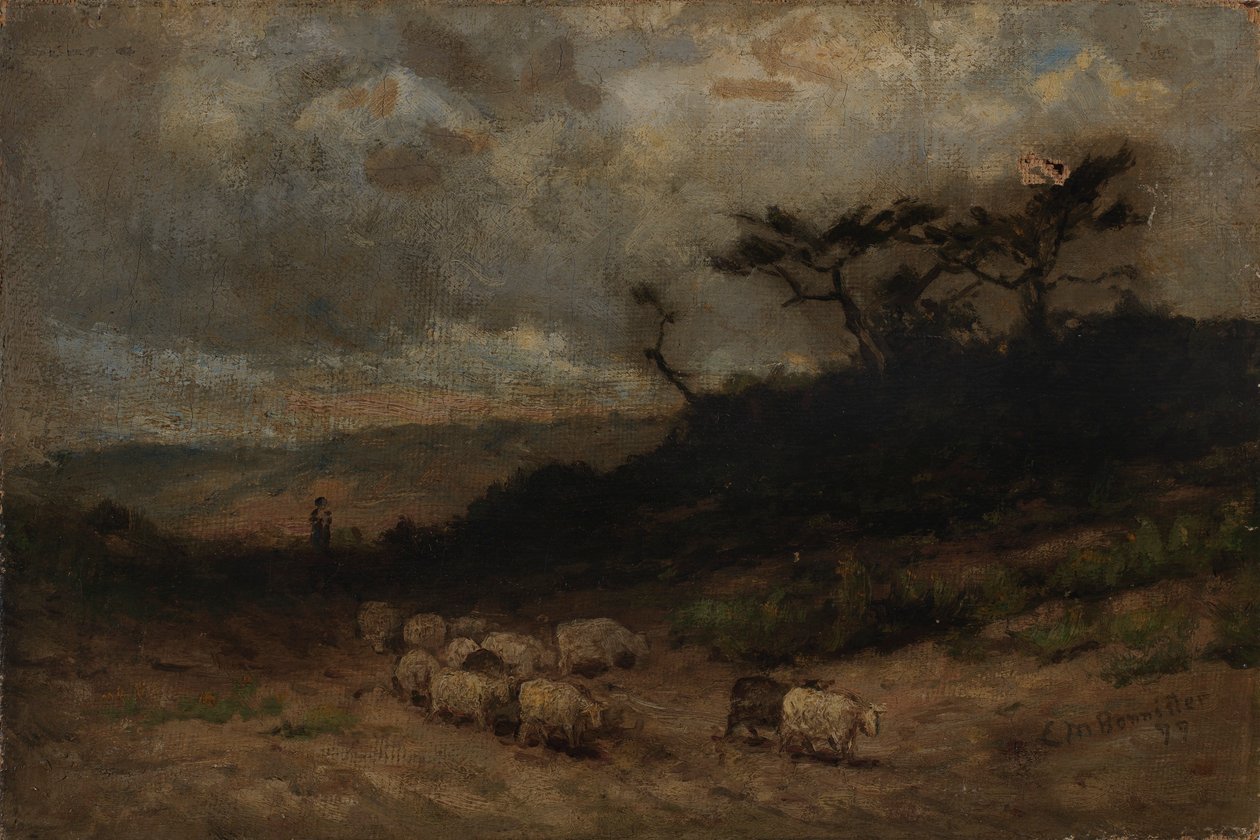 Sin título (pastor con ovejas) de Edward Mitchell Bannister