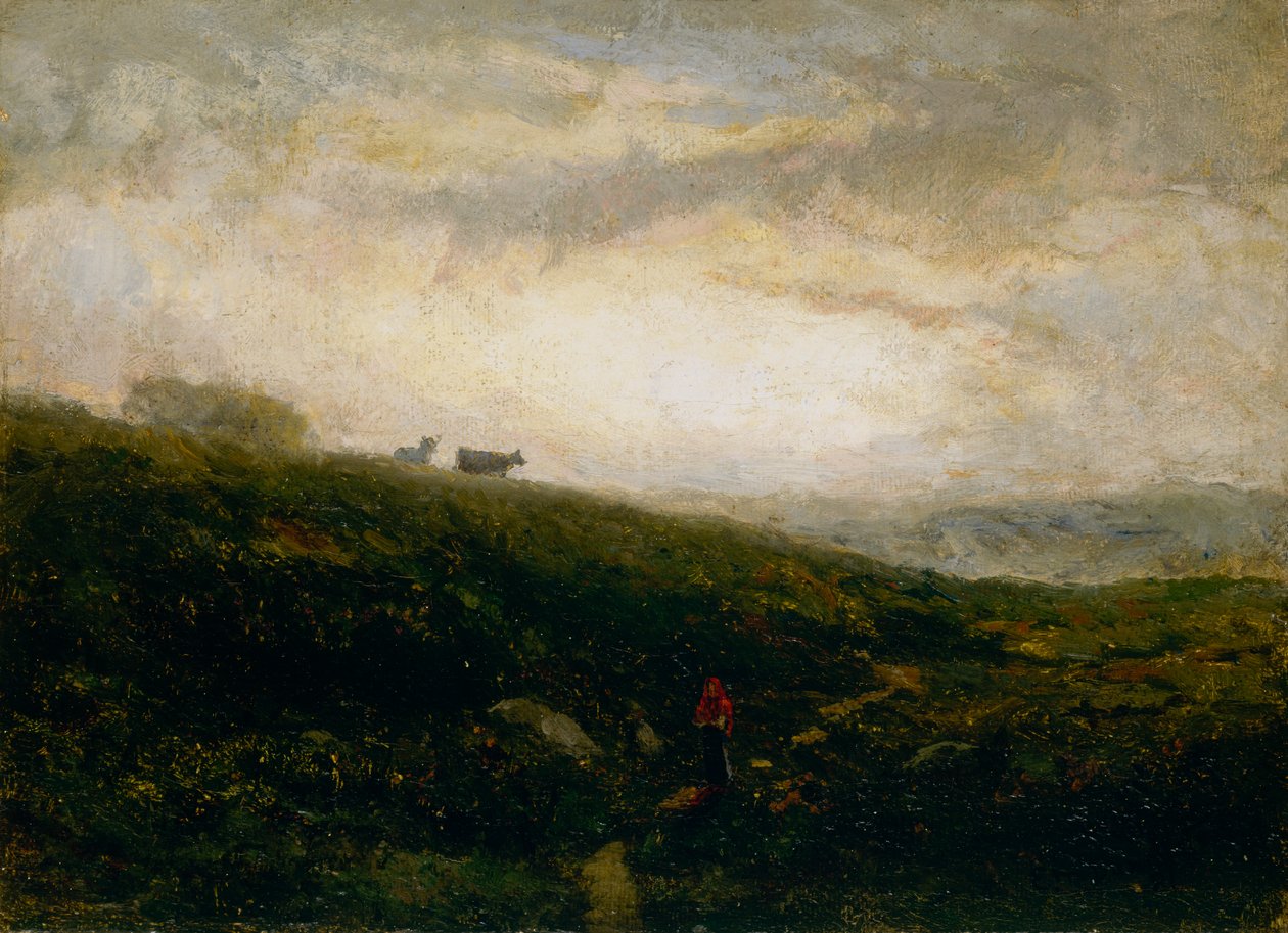 Sin título, vacas descendiendo la colina de Edward Mitchell Bannister