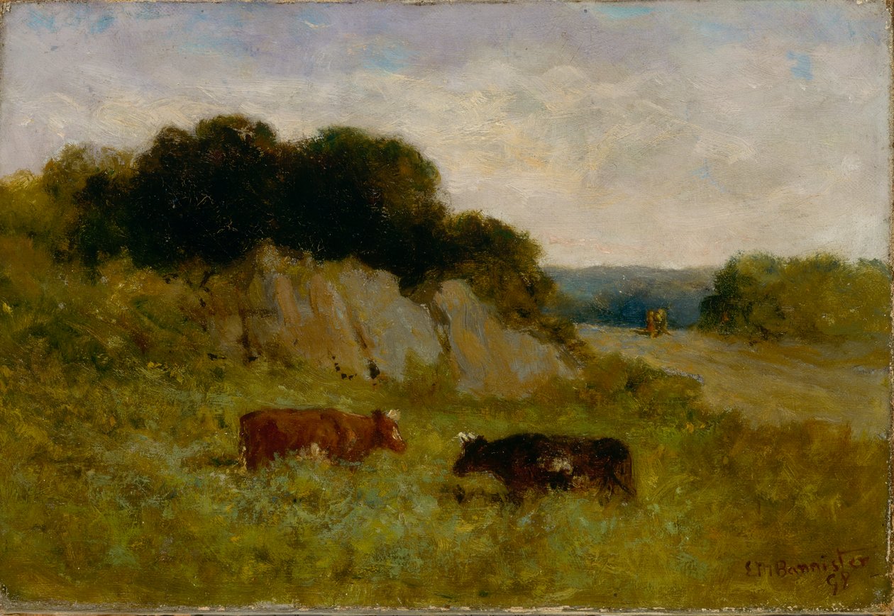 Paisaje sin título con dos vacas, 1898. de Edward Mitchell Bannister