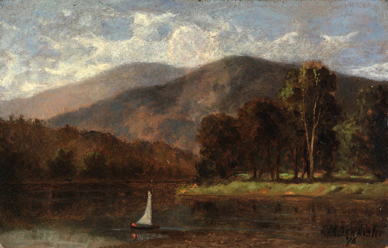 Barco de vela sin título en el río, 1876 de Edward Mitchell Bannister