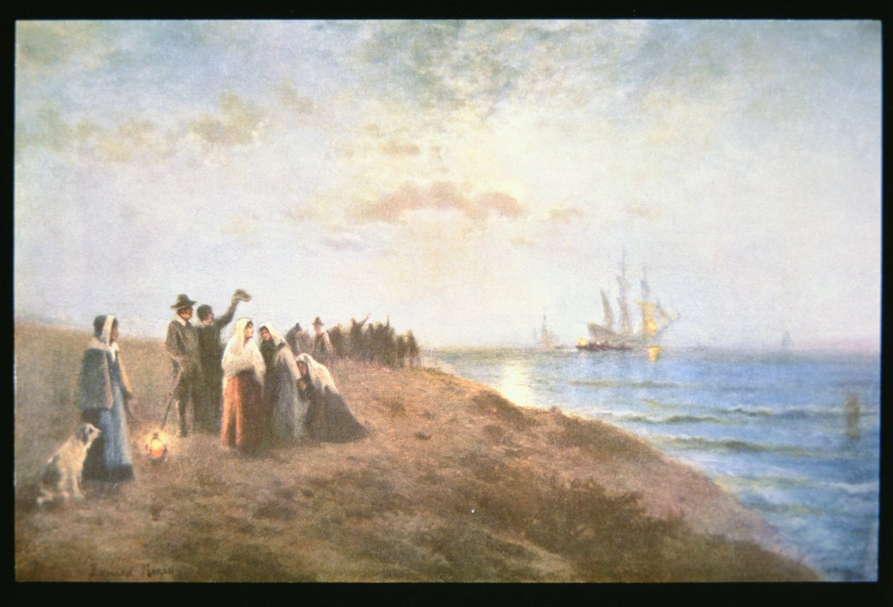 Embarque de los peregrinos de Edward Moran