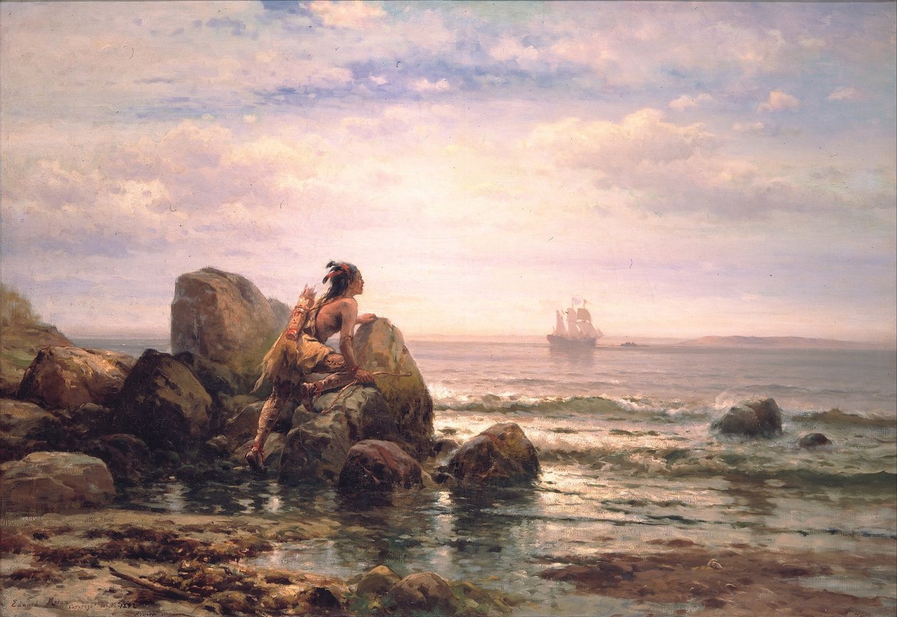 Henrik Hudson entrando en el puerto de Nueva York, 11 de septiembre de 1609 de Edward Moran