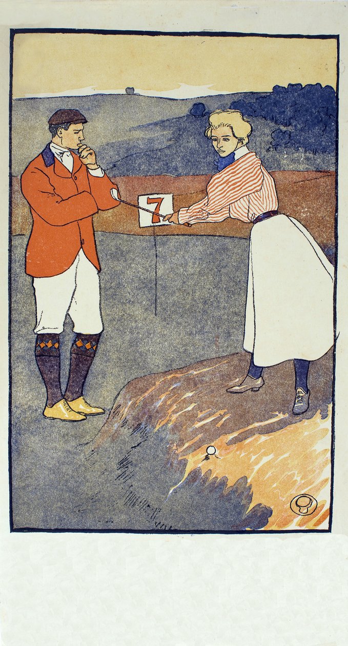 Septiembre, (detalle) del calendario de golf de 1931, pub. 1931 de Edward Penfield